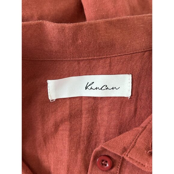 KanCan Women's Kenya Linen Blend Short Jumpsuit in Rust - Sz XS - NWT - Picture 6 of 10